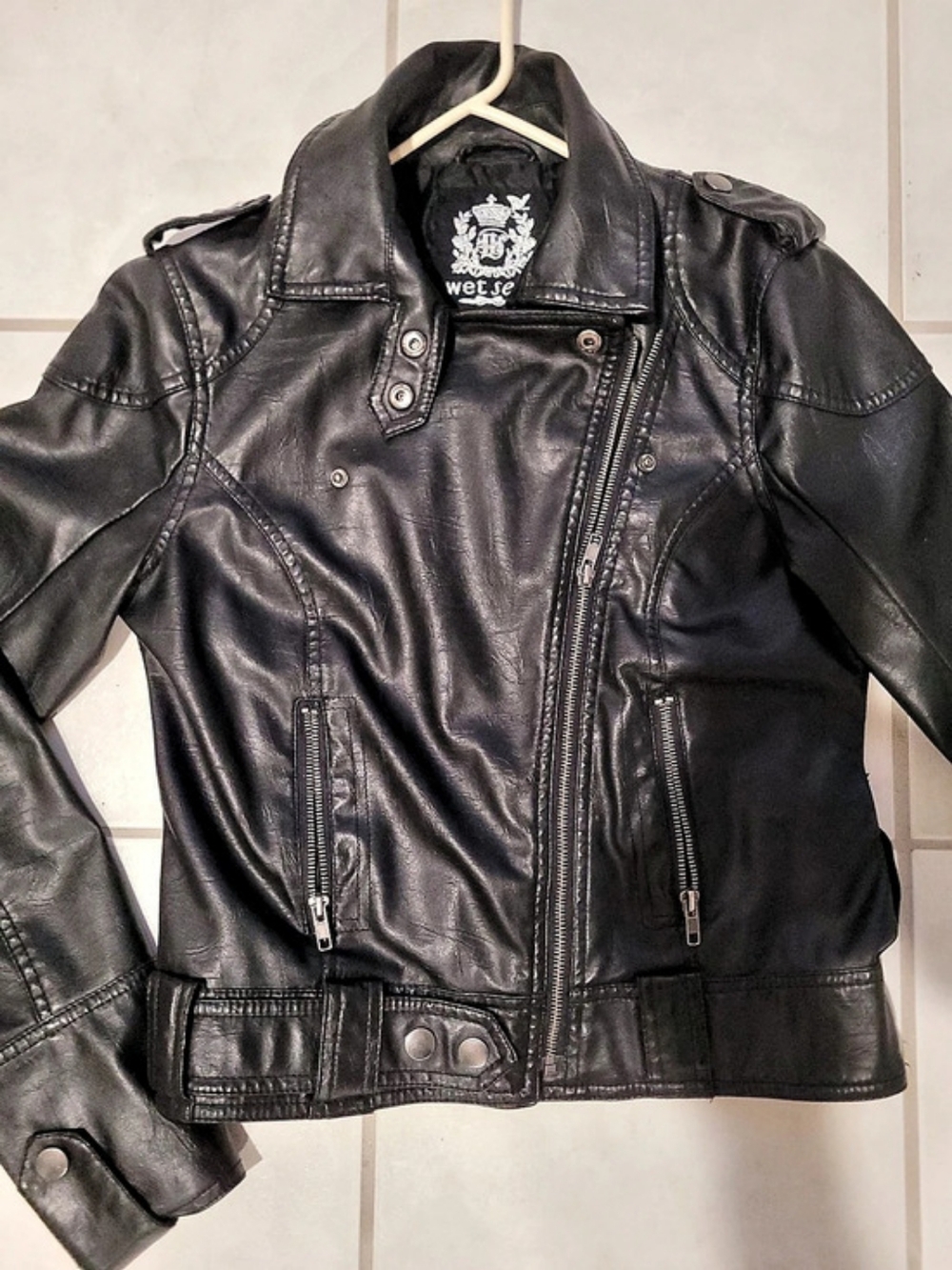 Wet Seal Women's Black Moto Jacket Size Medium
